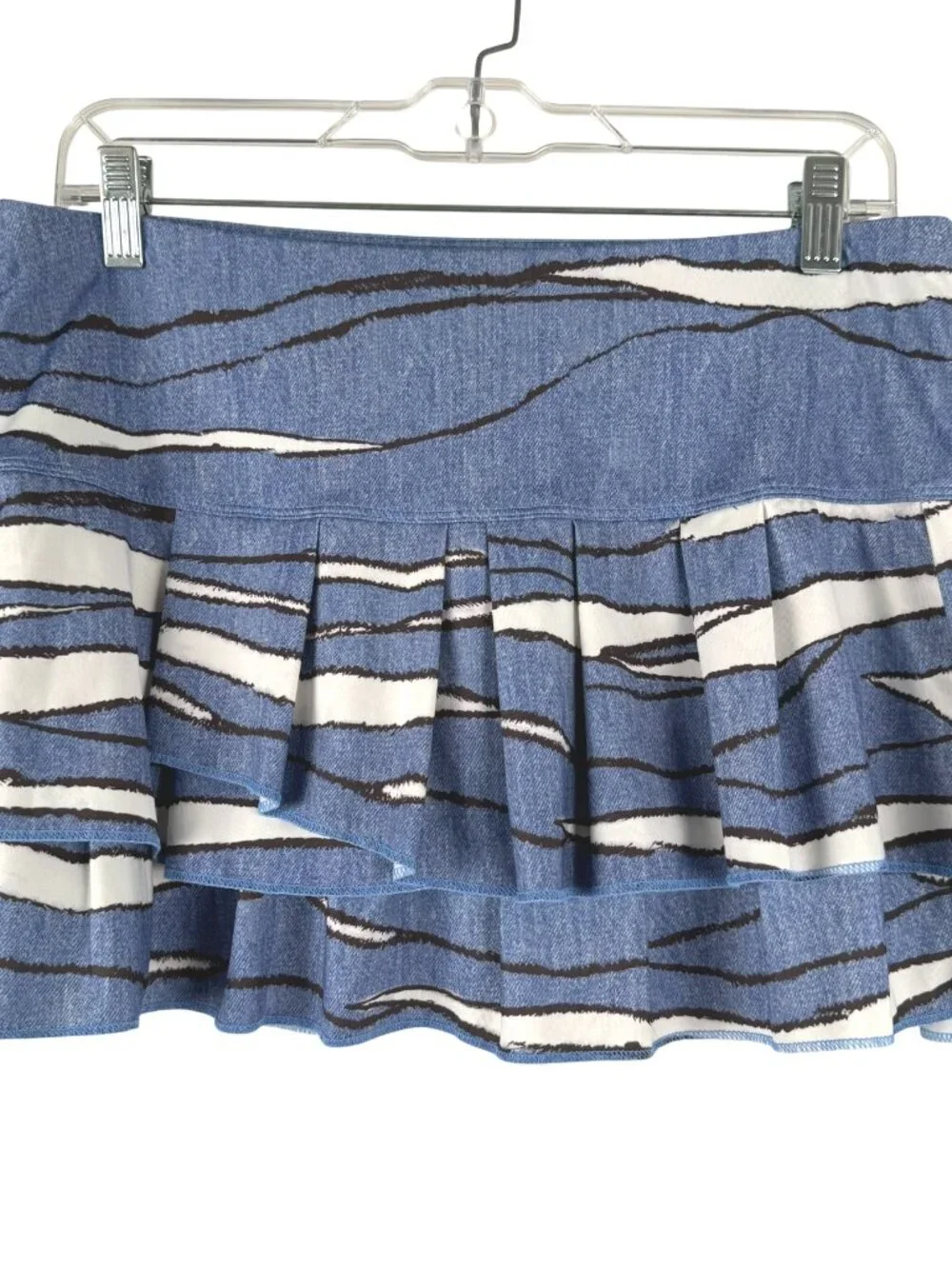 Lucky In Love Tennis Skort Skirt Large Blue Tiered Printed Golf SS-2364